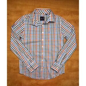Johnnie-O Boys Performance Gingham Check Button Down Shirt Multi Color Size 12